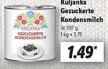 Kuljanka Gesüßte Kondensmilch 397 g