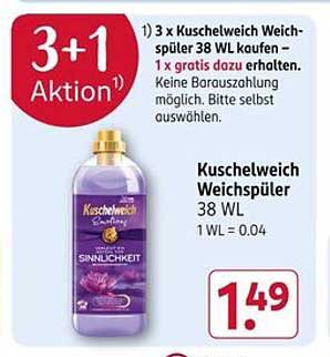 Kuschelweich Weichspüler 38 WL - 3+1 Aktion