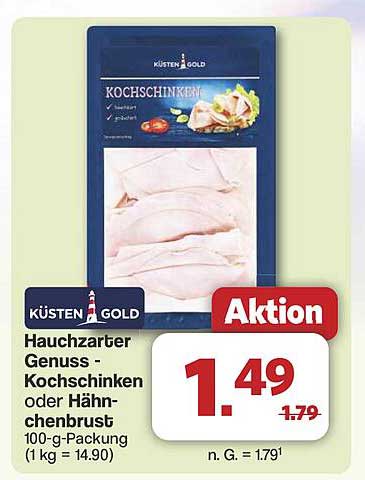 Küsten Gold - Hauchzarter Genuss Kochschinken oder Hähnchenbrust 100-g-Packung