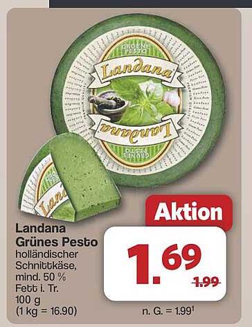 Landana Grünes Pesto holländischer Schnittkäse