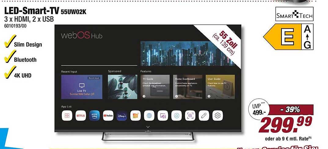 LED-Smart-TV 55UW02K - 55 Zoll (ca. 139 cm)