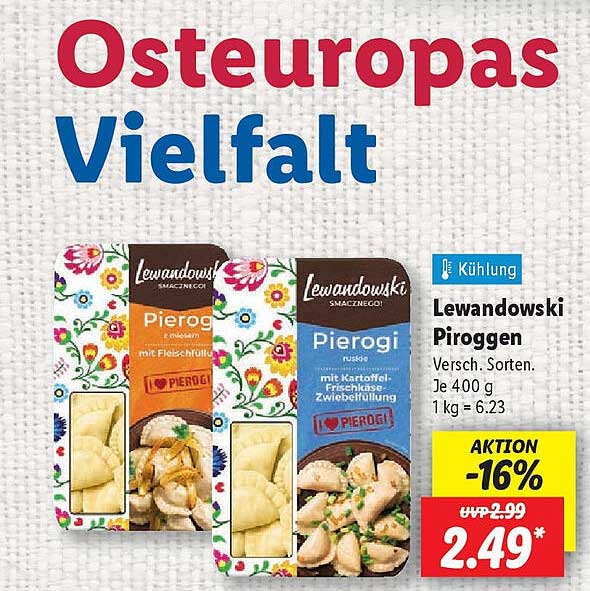 Lewandowski Piroggen 400 g - Vielseitige Ost-Europäische Spezialität