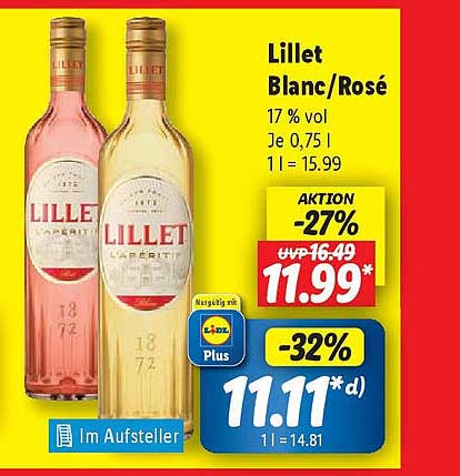 Lillet Blanc/Rosé 0,75 l – Jetzt im Angebot!