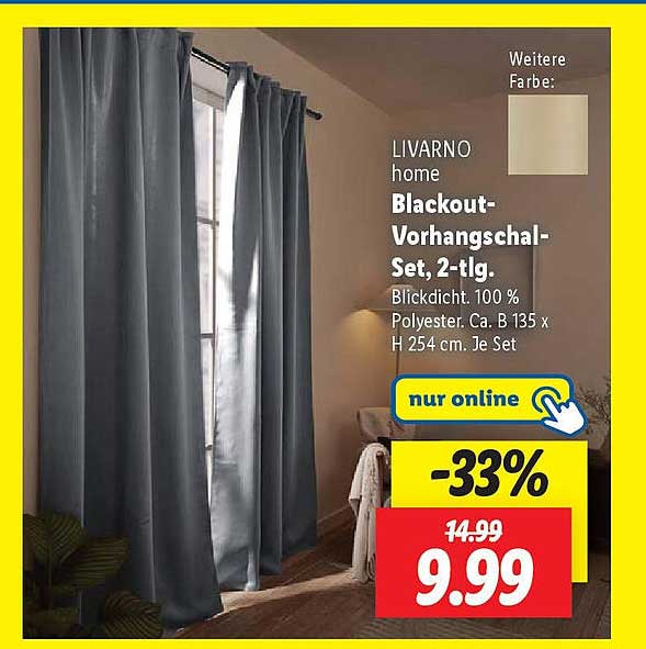 LIVARNO home Blackout-Vorhangschal-Set, 2-tlg.