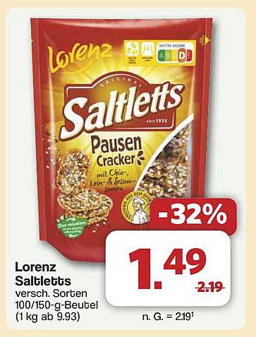 Lorenz Saltletts Pausen Cracker's – verschiedene Sorten