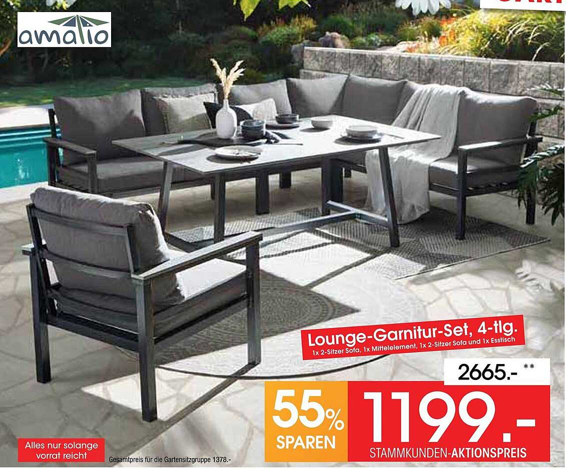 Lounge-Garnitur-Set, 4-tlg.