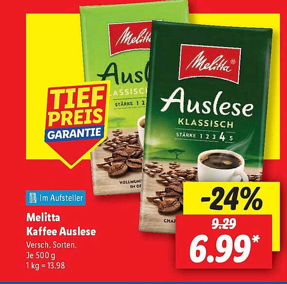 Melitta Kaffee Auslese - verschiedene Sorten 500 g
