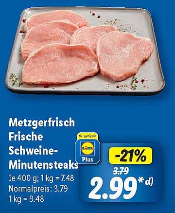 Metzgerfrisch Frische Schweine-Minutensteaks
