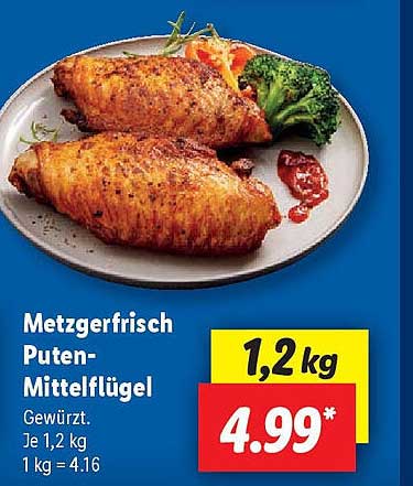 Metzgerfrisch Putenschenkel-Mittelstücke 1,2 kg - nur 4,99 €
