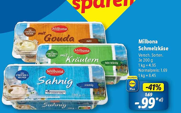 Milbona Schmelzkäse – Verschiedene Sorten