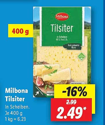 Milbona Tilsiter 400 g