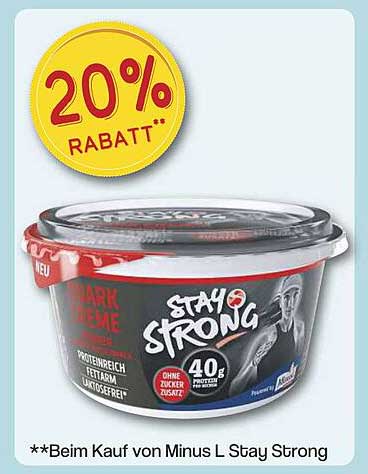 Minus L Stay Strong - 20% Rabatt auf die neue Proteincreme