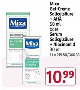 Mixa Gel-Creme Salicylsäure + AHA 50 ml oder Serum Salicylsäure + Niacinamid 30 ml