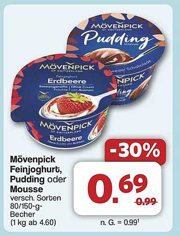 Mövenpick Feinjoghurt, Pudding oder Mousse 80/150 g Becher – Jetzt 30% günstiger!