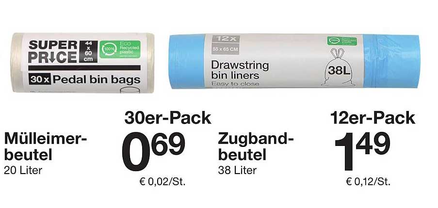 Müllbeutel und Zugbeutel Angebote bei Zeeman