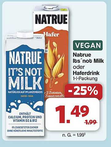 Natrue It's Not Milk oder Haferdrink 1-L-Packung -25%