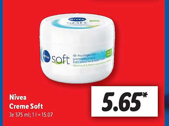 Nivea Creme Soft 375 ml für nur 5,65 €