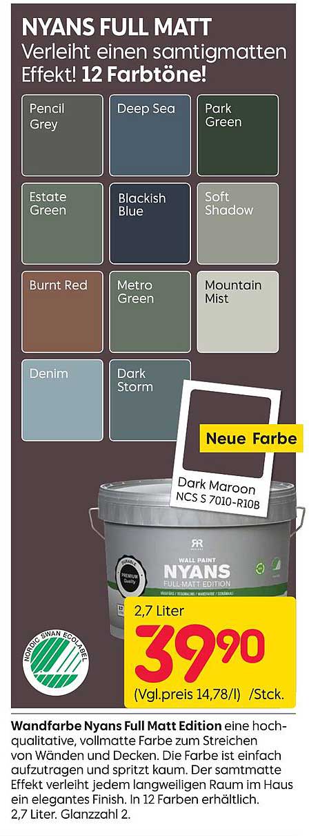 NYANS FULL MATT WANDEN FARBEN 2,7 LITER
