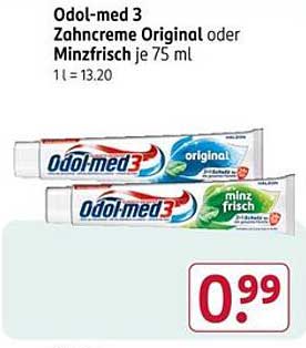 Odol-med 3 Zahncreme Original oder Minzfrisch je 75 ml