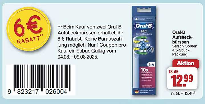 Oral-B Aufsteckbürsten - 4er-Packung