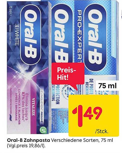 Oral-B Zahnpasta verschiedene Sorten, 75 ml