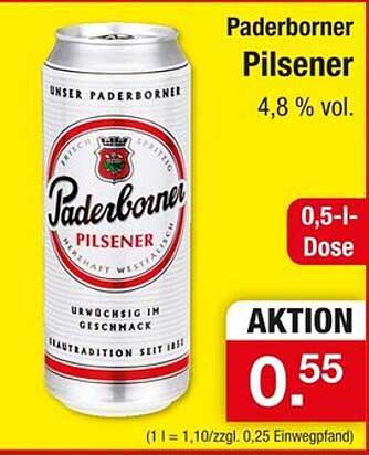Paderborner Pilsener 0,5 l Dose - Aktion