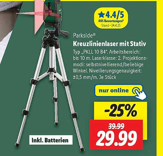 Parkside® Kreuzlinienlaser mit Stativ