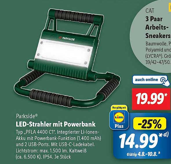 Parkside® LED-Strahler mit Powerbank