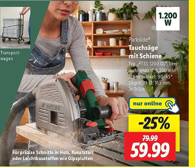 Parkside® Tauchsäge mit Schiene