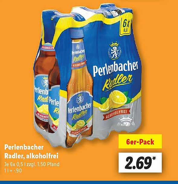 Perlenbacher Radler, alkoholfrei