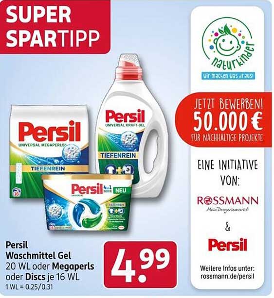Persil Waschmittel Gel 20 WL oder Megaperls oder Discs je 16 WL