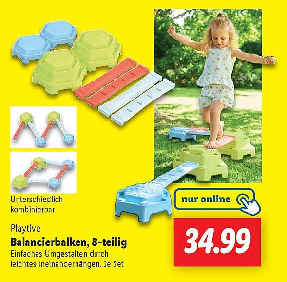 Playtive Balancierbalken, 8-teilig