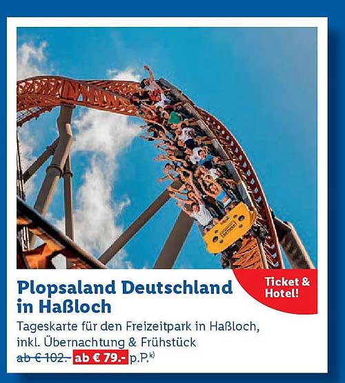 Plopsaland Deutschland in Haßloch – Tageskarte inkl. Übernachtung & Frühstück