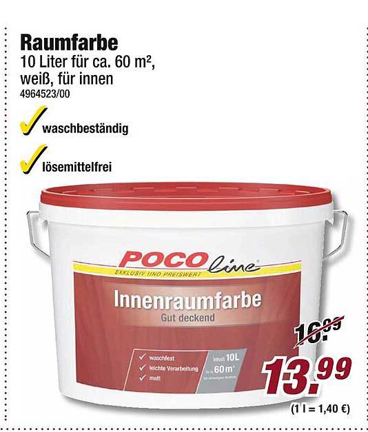 POCO Innenraumfarbe 10 Liter für ca. 60 m², weiß