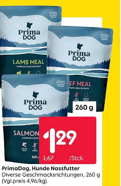 PrimaDog, Hundefutter, 260 g - Diverse Geschmacksrichtungen