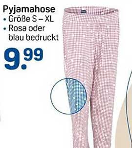 Pyjamahose in rosa oder blau bedruckt, Größe S – XL