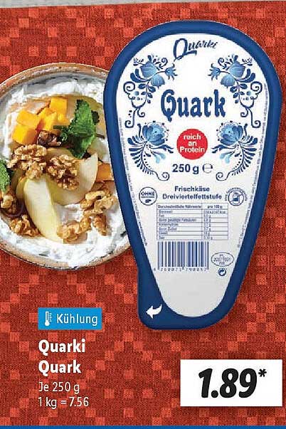 Quarki Quark 250 g für nur 1,89 €