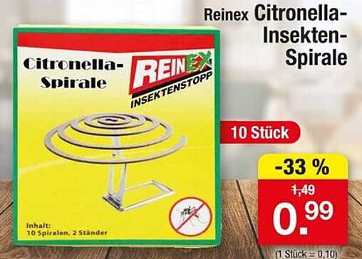 Reinex Citronella-Insekten-Spirale