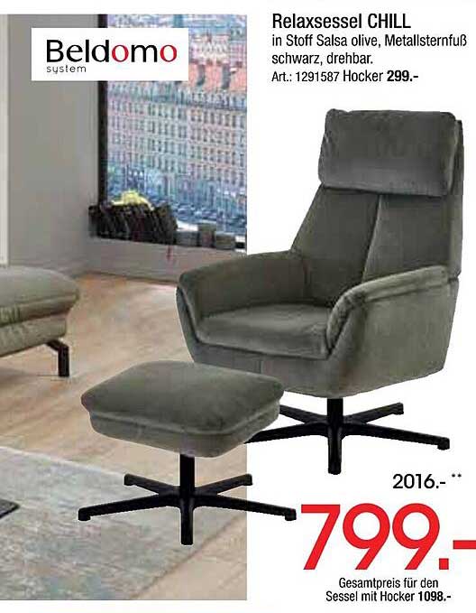 Relaxsessel CHILL in Stoff Salsa olive mit Metallsternfuß schwarz, drehbar