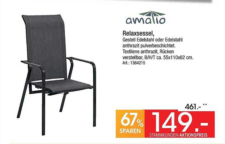 Relaxsessel, Gestell Edelstahl oder Edelstahl anthrazit pulverbeschichtet