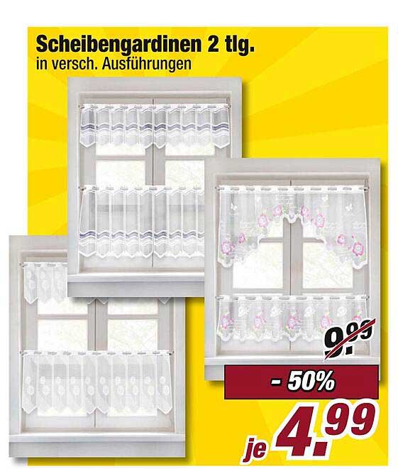 Scheibengardinen 2 tlg. in versch. Ausführungen