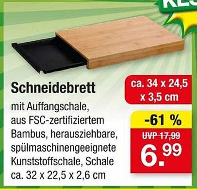 Schneidebrett mit Auffangschale aus FSC-zertifiziertem Bambus