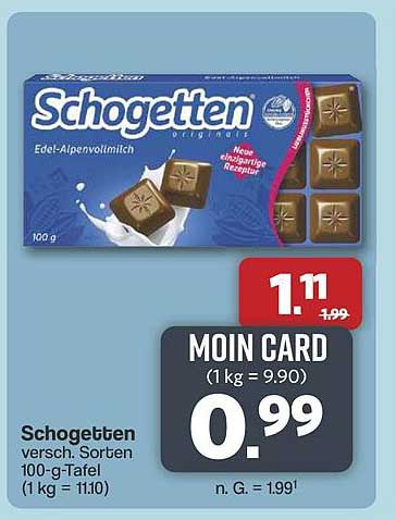 Schogetten Edel-Alpenvollmilch 100-g-Tafel