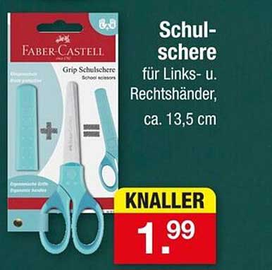 Schulschere für Links- und Rechtshänder, ca. 13,5 cm