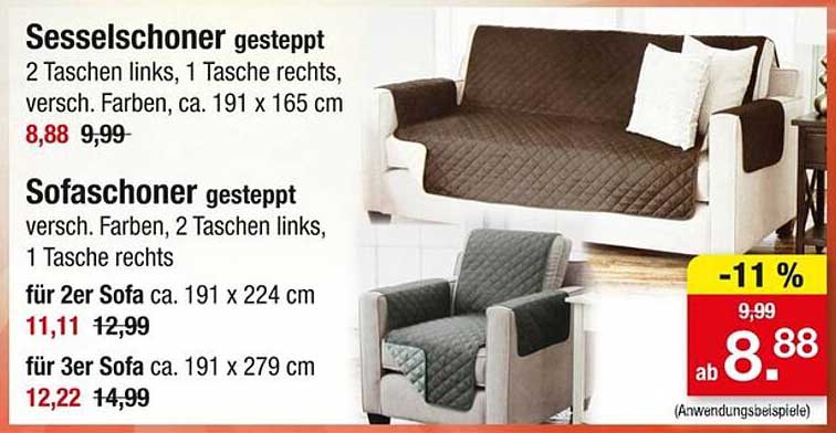 Sesselschoner gesteppt und Sofaschoner gesteppt