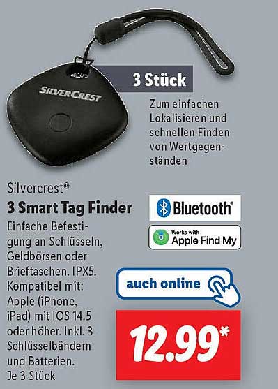 Silvercrest® 3 Smart Tag Finder