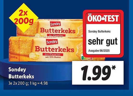 Sondey Butterkeks 2x200g