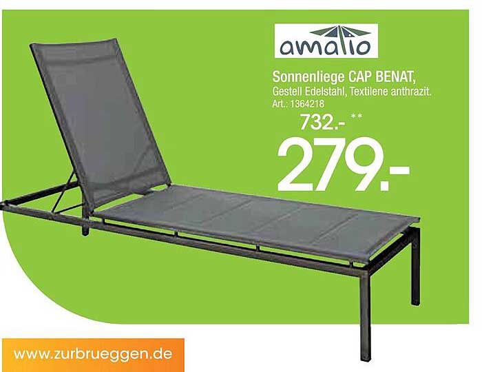 Sonnenliege CAP BENAT, Gestell Edelstahl, Textilene anthrazit