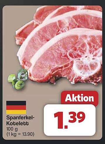 Spanferkel-Kotelett 100 g für nur 1,39 €