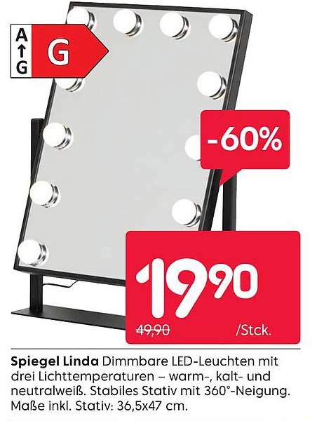 Spiegel Linda mit dimmbaren LED-Leuchten